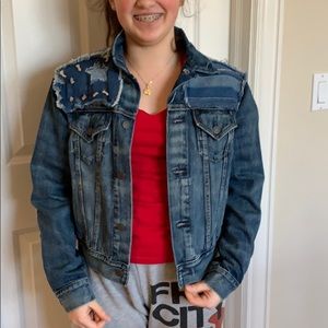 Polo authentic denim jacket with patchwork.